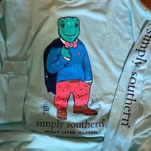 Simply Southern long sleeve tee Ocean lives matter size XXL